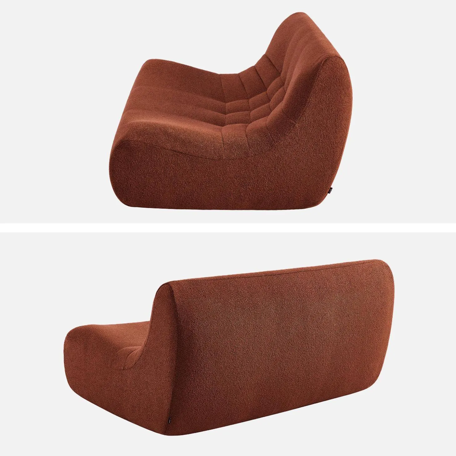 2-Sitzer Sessel mit strukturiertem Bouclé-Bezug