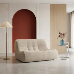 2-Sitzer Sessel mit strukturiertem Bouclé-Bezug