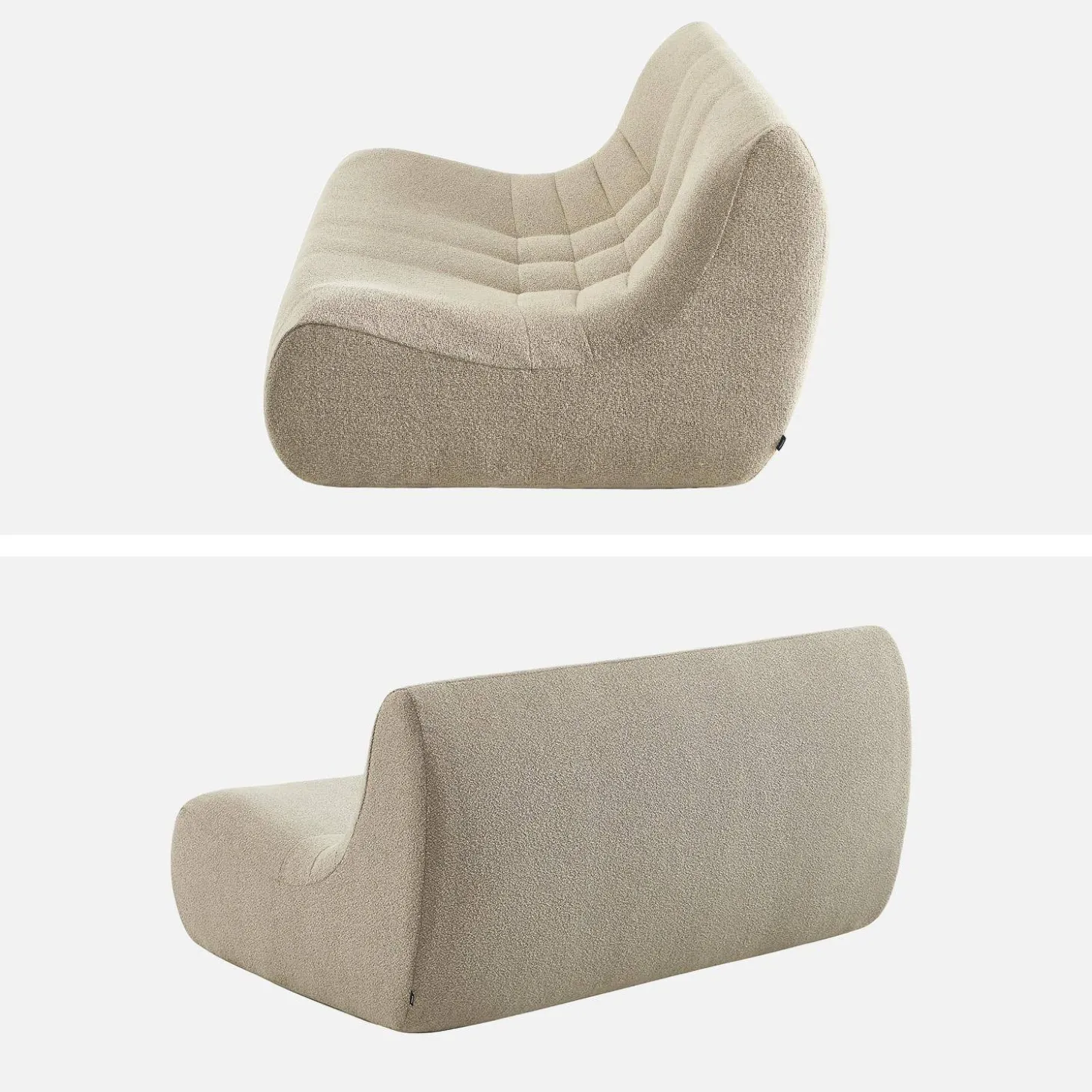 2-Sitzer Sessel mit strukturiertem Bouclé-Bezug