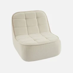 3-Sitzer Sitzgruppe mit Sofa, Sessel und Hocker, strukturierter Bouclé-Bezug
