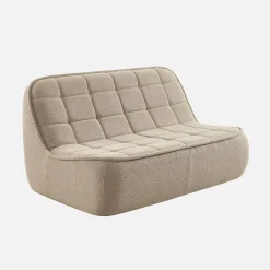 3-Sitzer Sitzgruppe mit Sofa, Sessel und Hocker, strukturierter Bouclé-Bezug
