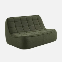 3-Sitzer Sitzgruppe mit Sofa, Sessel und Hocker, strukturierter Bouclé-Bezug