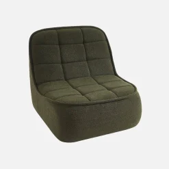 3-Sitzer Sitzgruppe mit Sofa, Sessel und Hocker, strukturierter Bouclé-Bezug