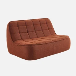 3-Sitzer Sitzgruppe mit Sofa, Sessel und Hocker, strukturierter Bouclé-Bezug