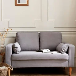 2-Sitzer Sofa, Bezug aus Polyester, Füße aus Holz