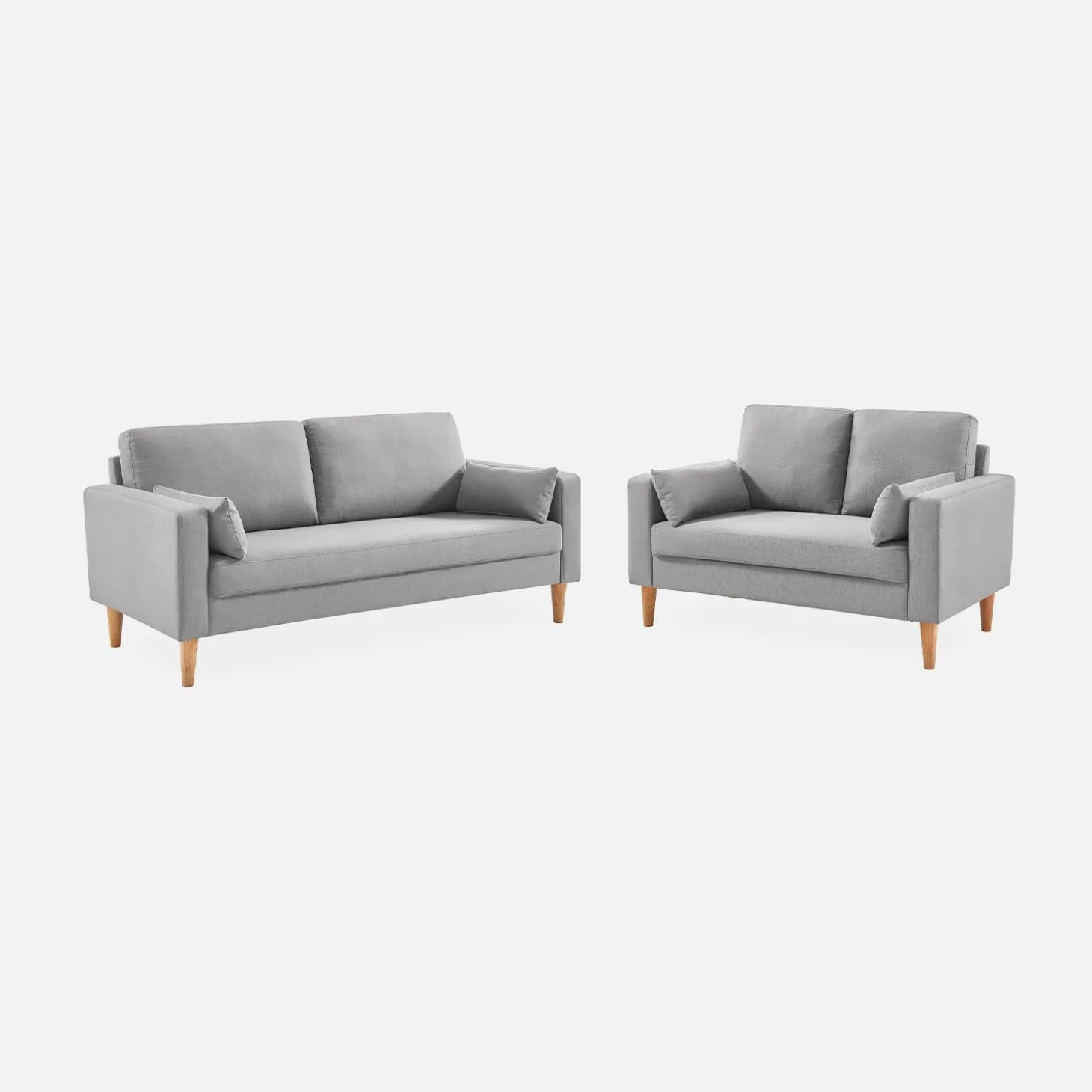 2-Sitzer Sofa, Bezug aus Polyester, Füße aus Holz