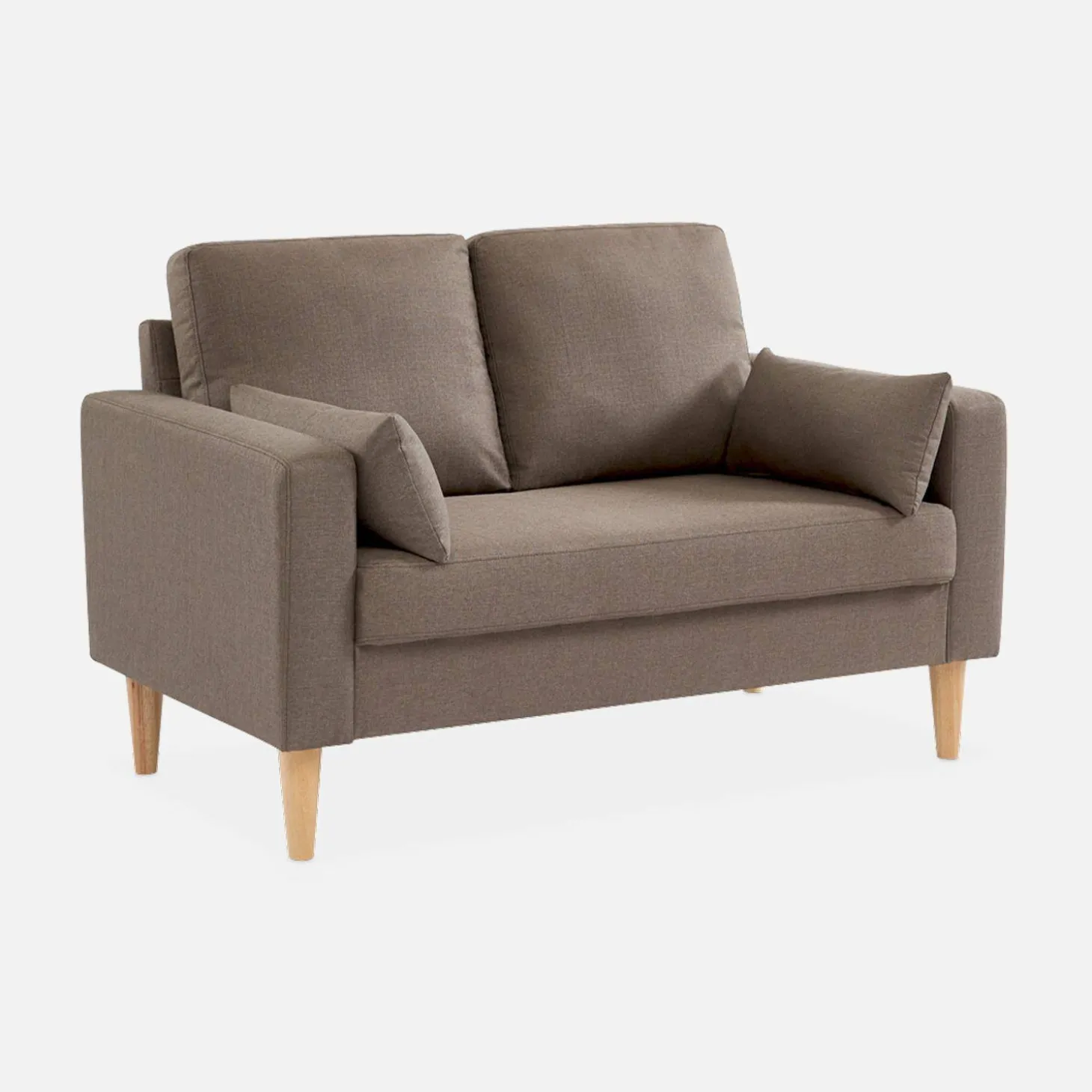 2-Sitzer Sofa, Bezug aus Polyester, Füße aus Holz