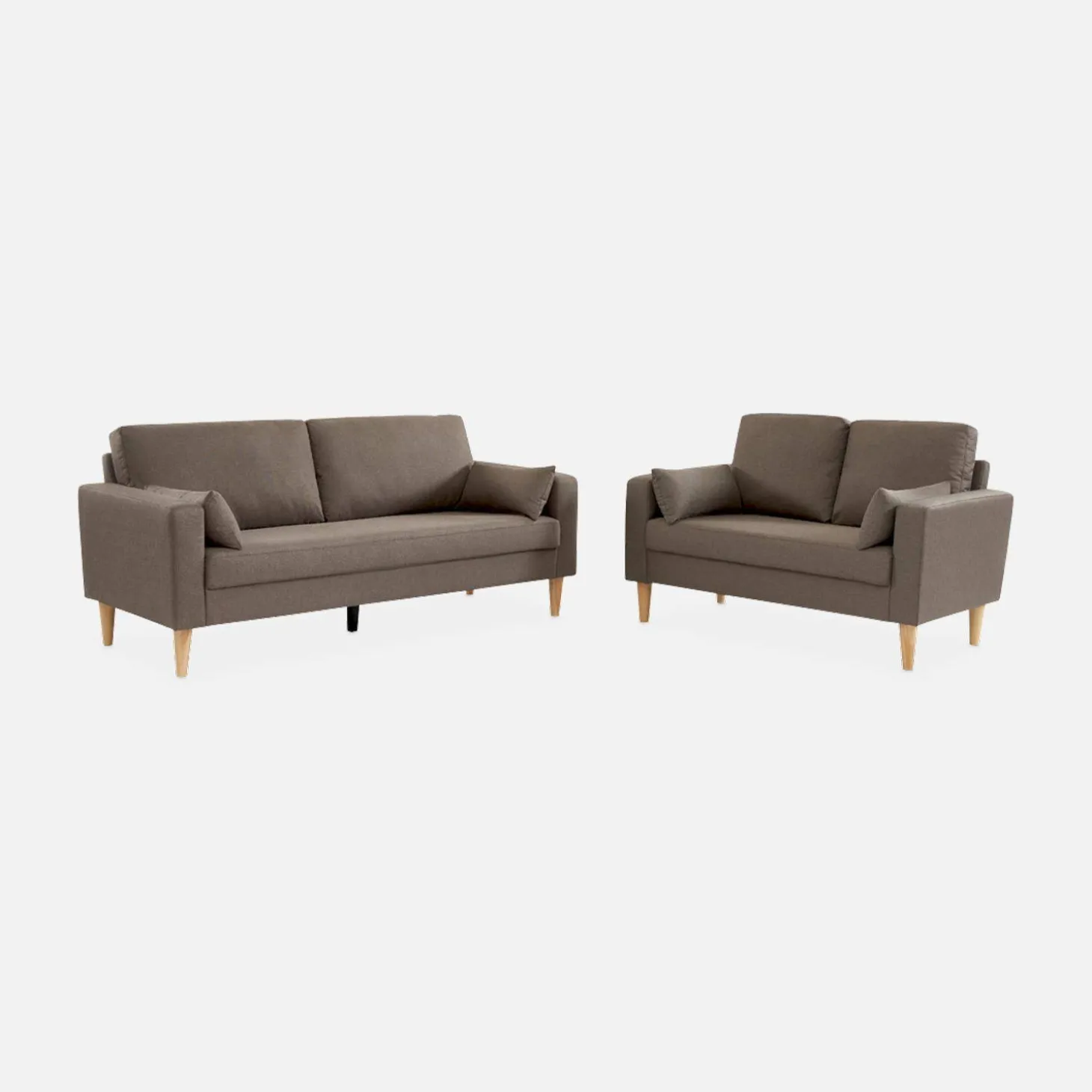 2-Sitzer Sofa, Bezug aus Polyester, Füße aus Holz