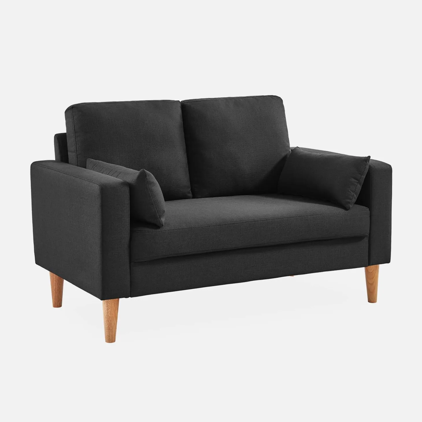 2-Sitzer Sofa, Bezug aus Polyester, Füße aus Holz