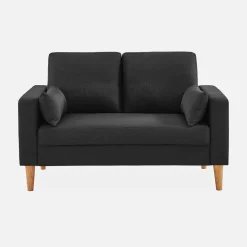 2-Sitzer Sofa, Bezug aus Polyester, Füße aus Holz