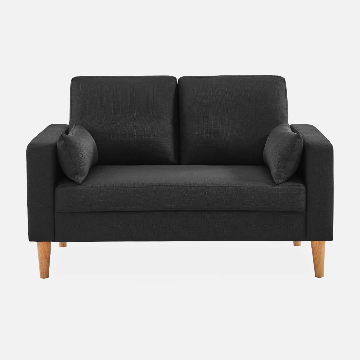 2-Sitzer Sofa, Bezug aus Polyester, Füße aus Holz
