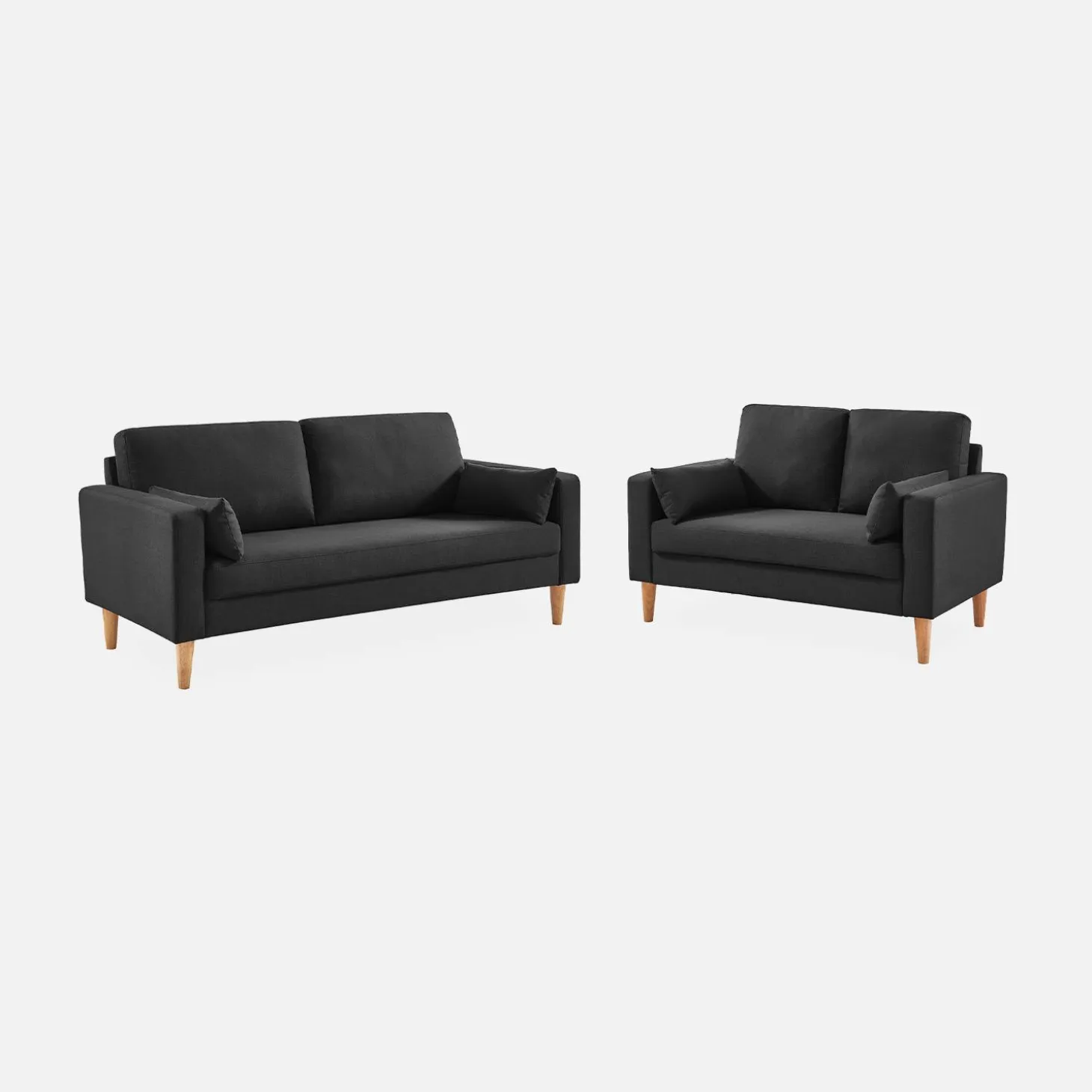 2-Sitzer Sofa, Bezug aus Polyester, Füße aus Holz