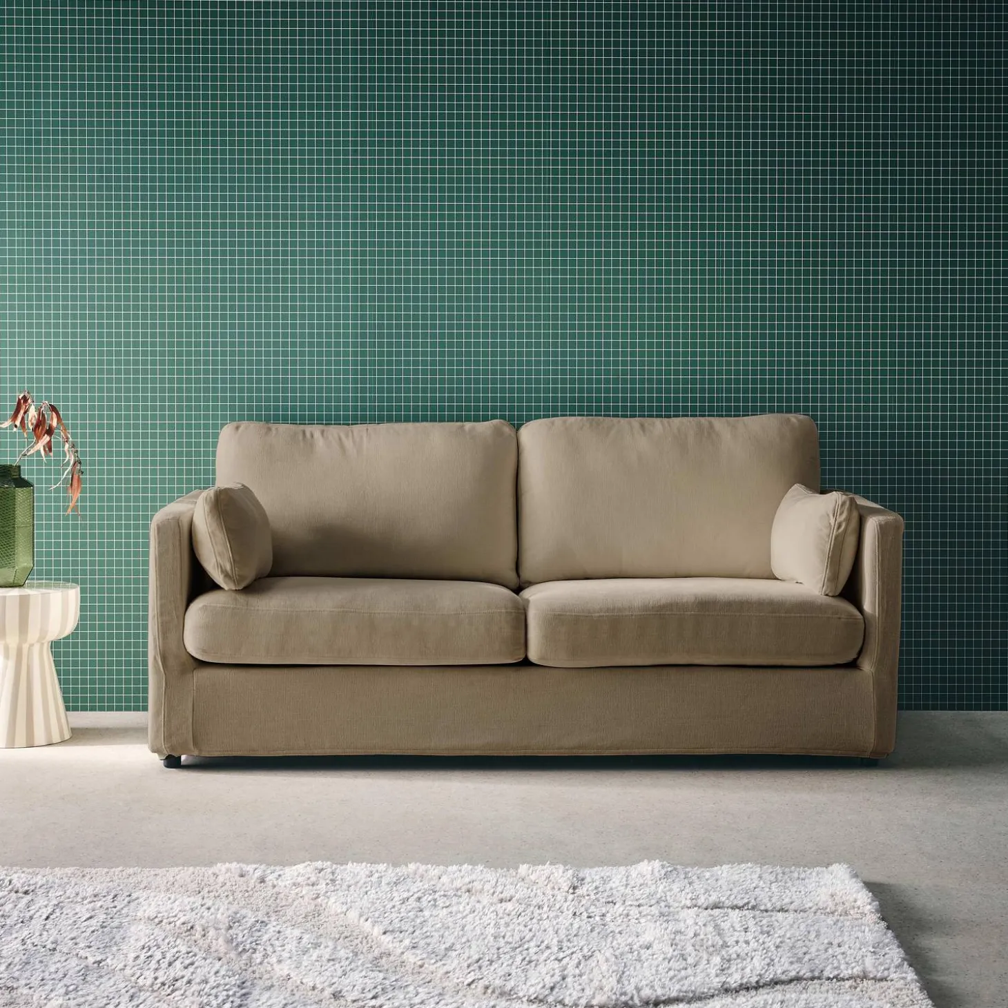 2-Sitzer-Sofa mit abnehmbaren Stoffbezügen