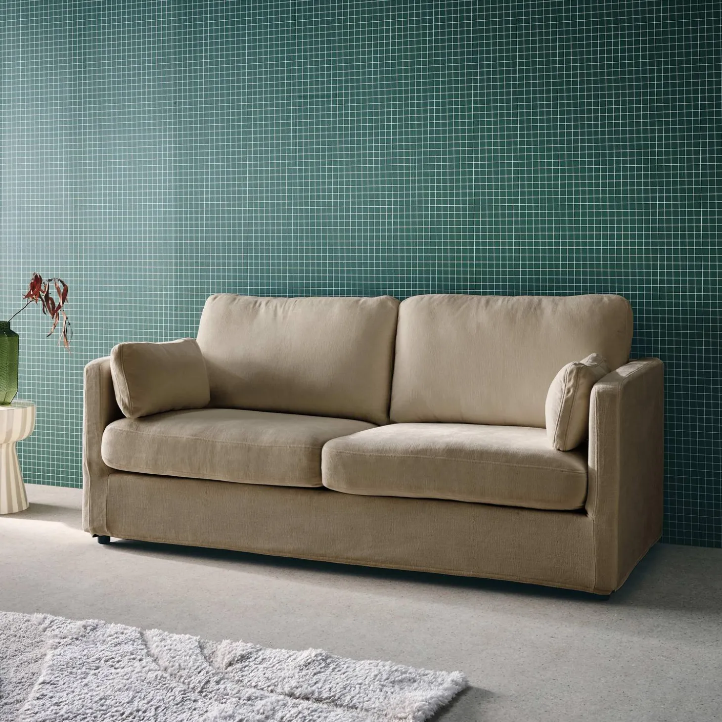 2-Sitzer-Sofa mit abnehmbaren Stoffbezügen