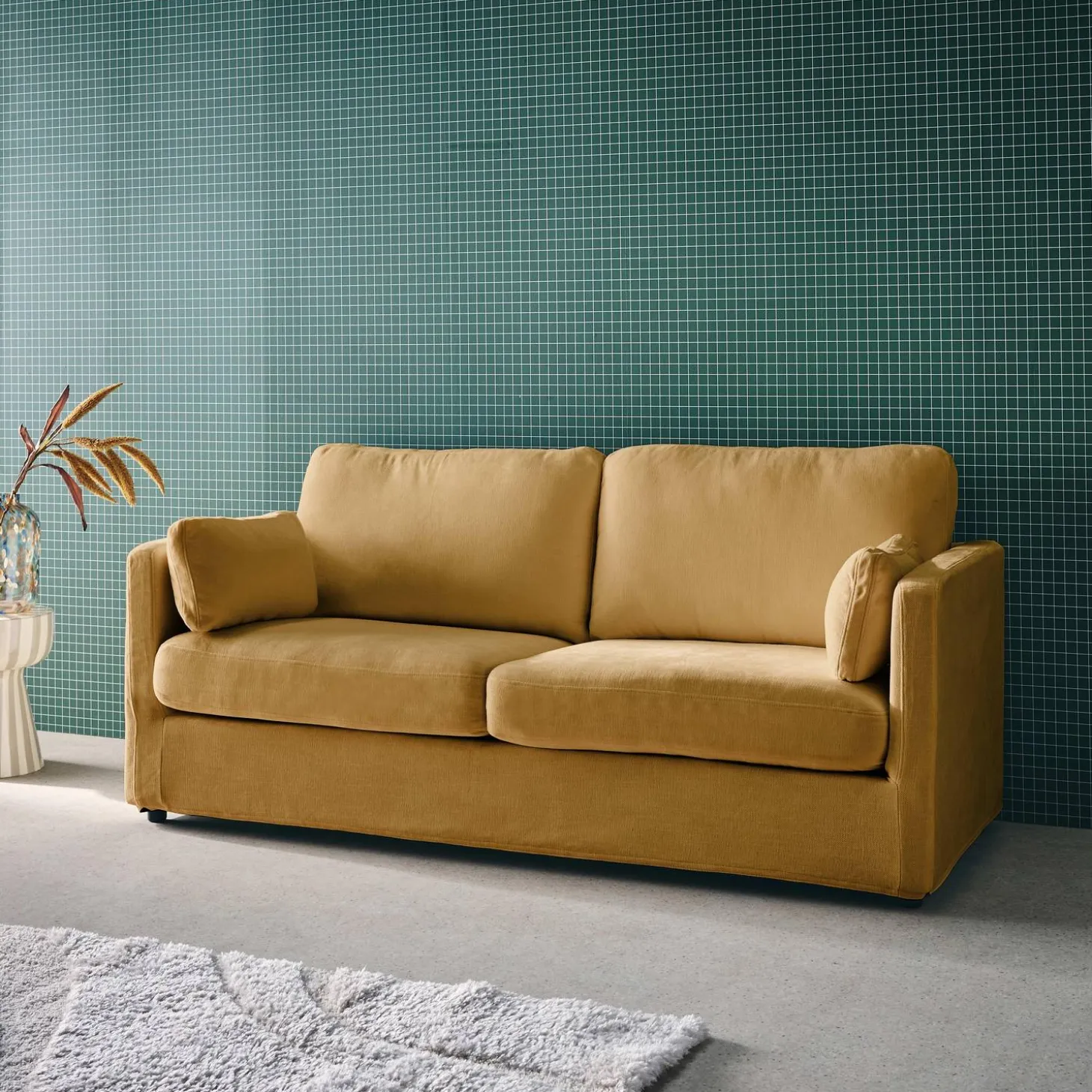 2-Sitzer-Sofa mit abnehmbaren Stoffbezügen