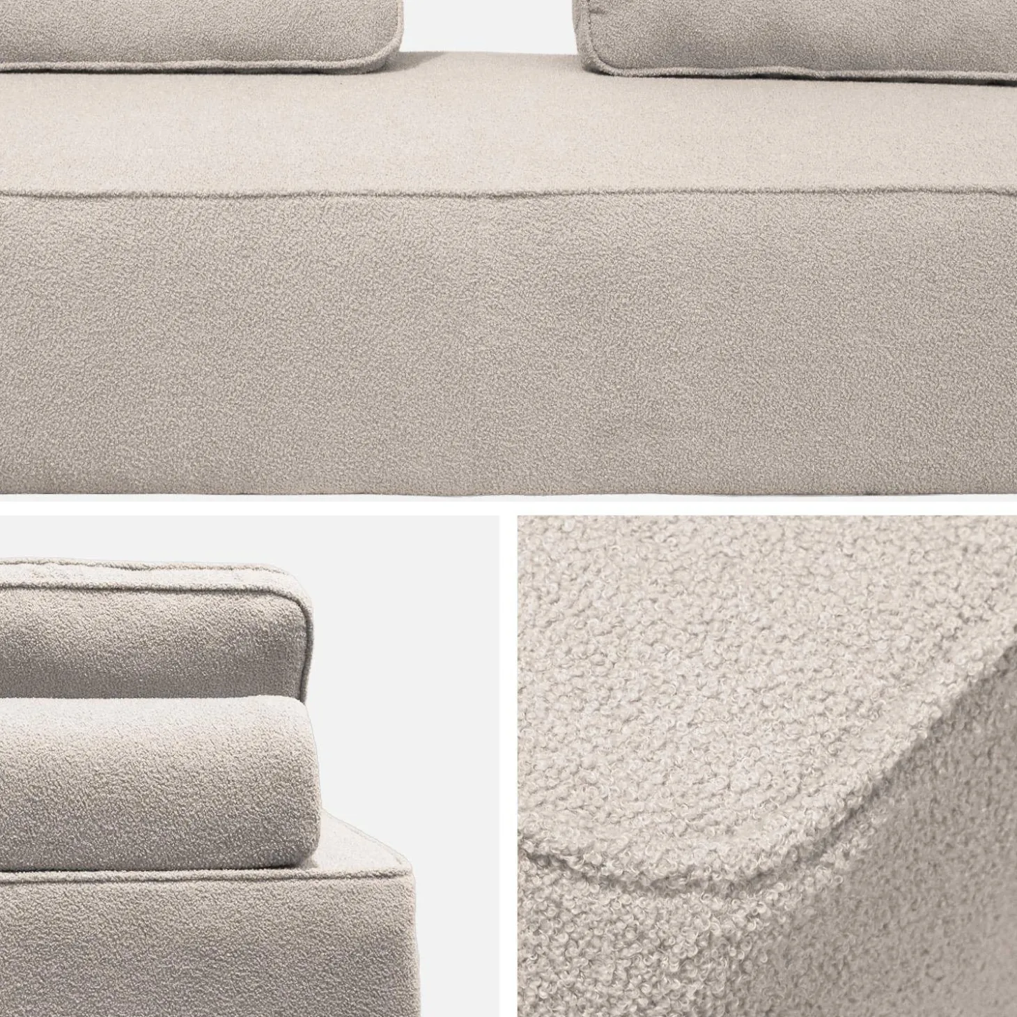 2-Sitzer Sofa mit Bouclé-Bezug für ein modulares Sofa
