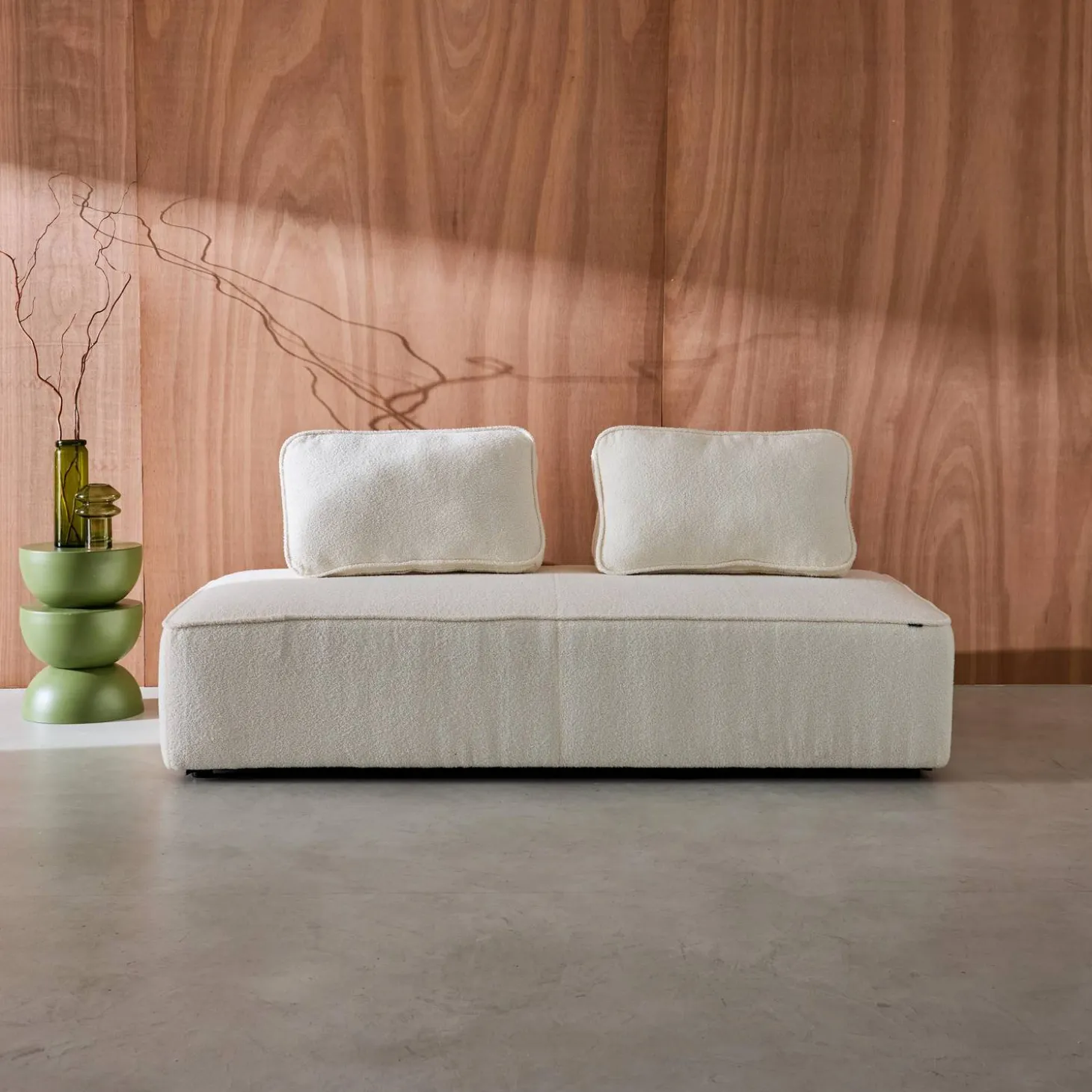 2-Sitzer Sofa mit Bouclé-Bezug für ein modulares Sofa