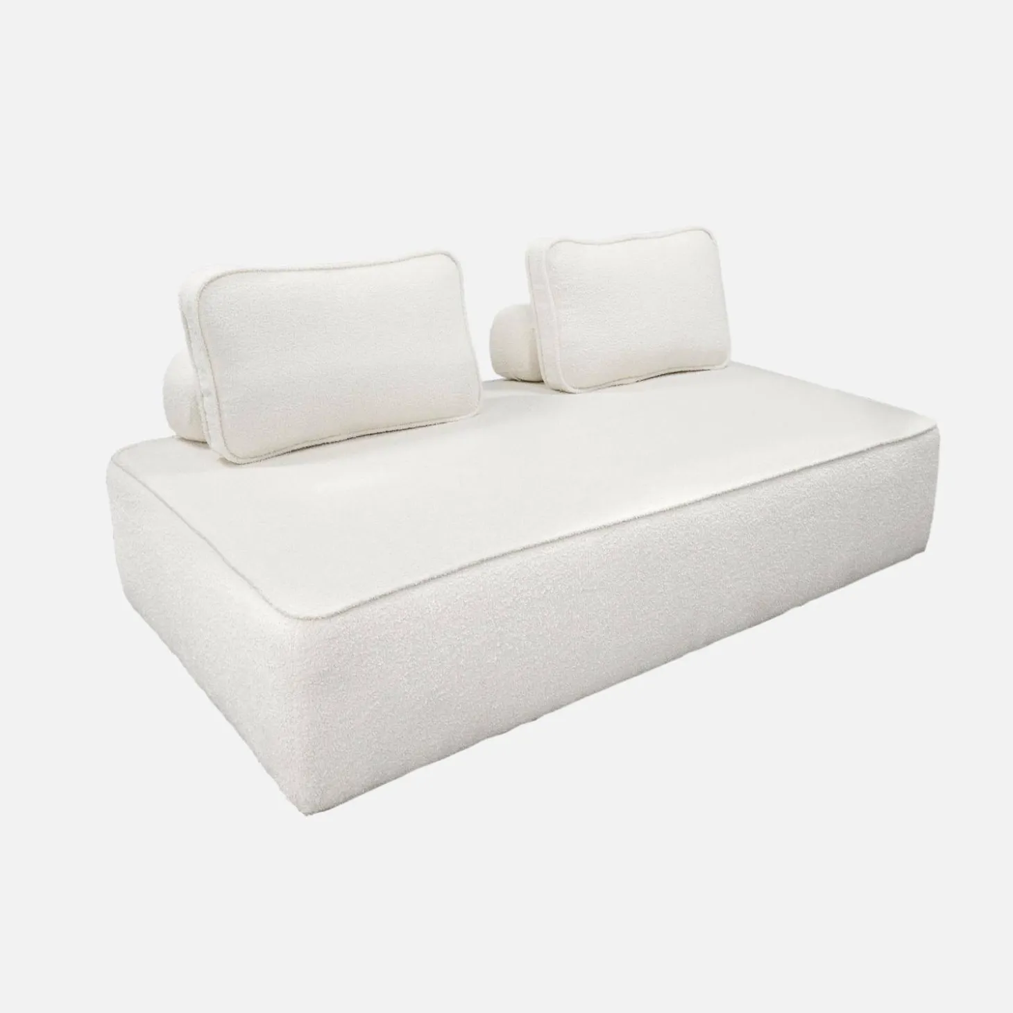 2-Sitzer Sofa mit Bouclé-Bezug für ein modulares Sofa