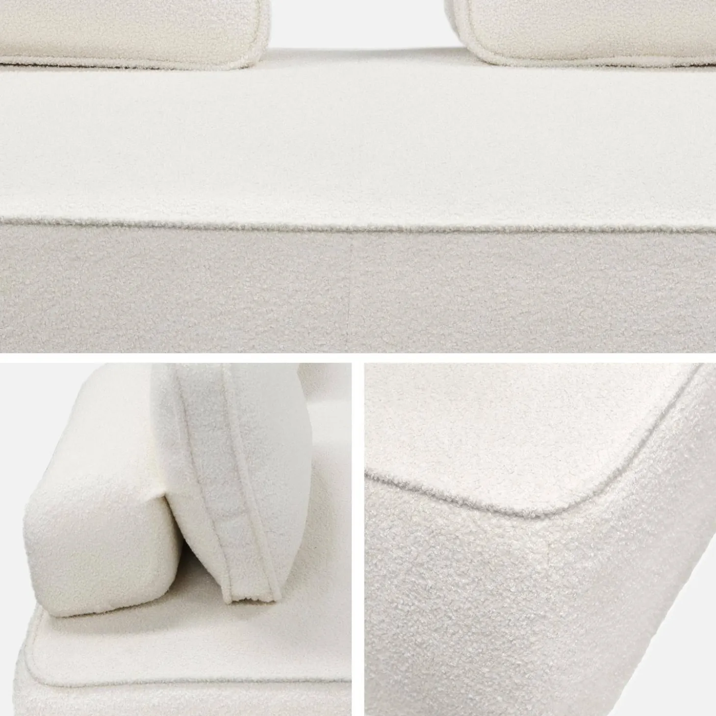 2-Sitzer Sofa mit Bouclé-Bezug für ein modulares Sofa