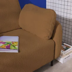 3-Sitzer Sofa mit Bouclé-Bezug und Metallfüßen