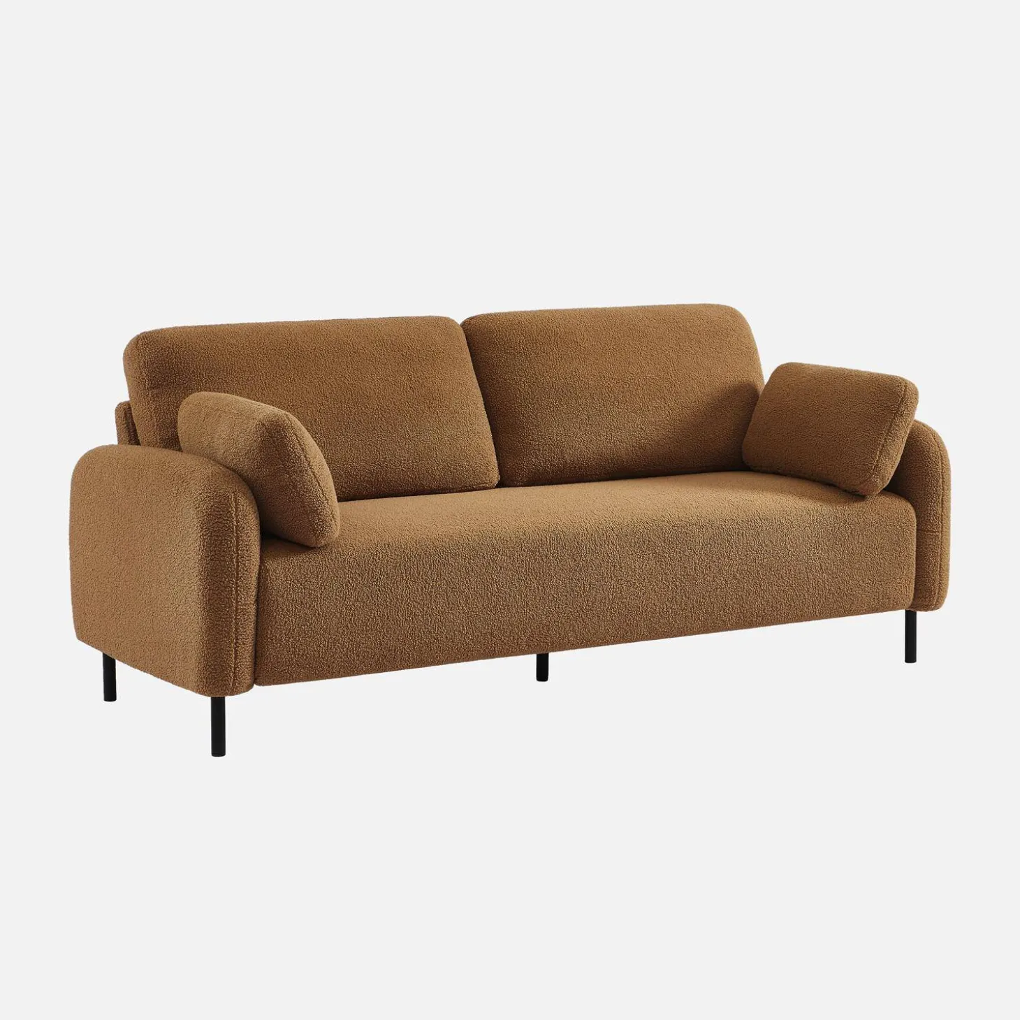 3-Sitzer Sofa mit Bouclé-Bezug und Metallfüßen