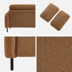 3-Sitzer Sofa mit Bouclé-Bezug und Metallfüßen