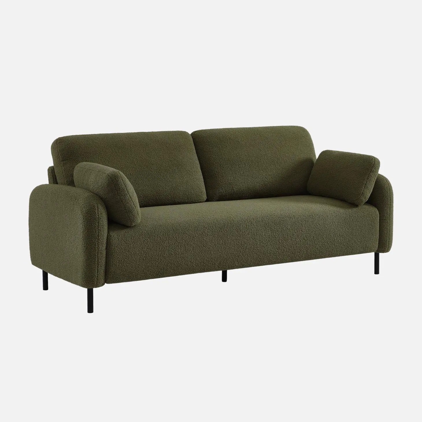 3-Sitzer Sofa mit Bouclé-Bezug und Metallfüßen