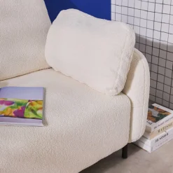 3-Sitzer Sofa mit Bouclé-Bezug und Metallfüßen