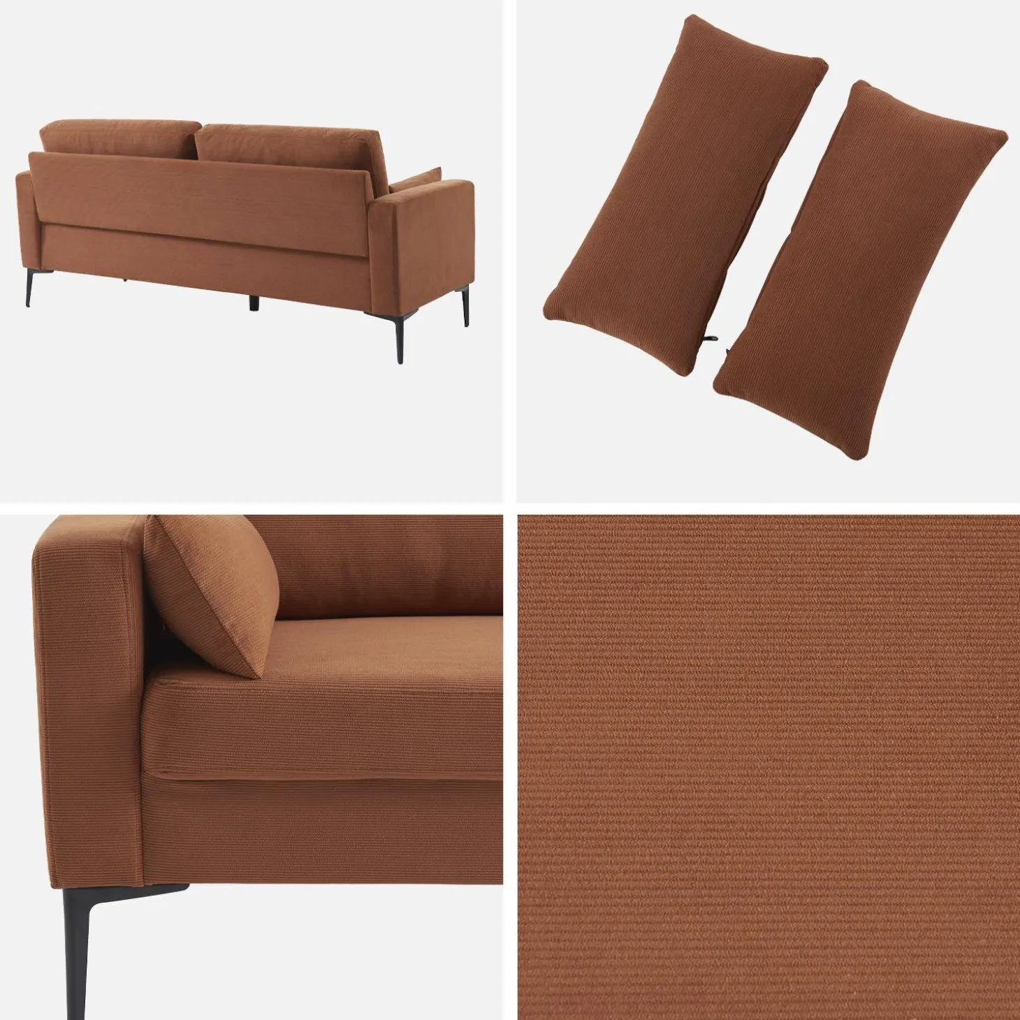3-Sitzer-Sofa mit Cordbezug