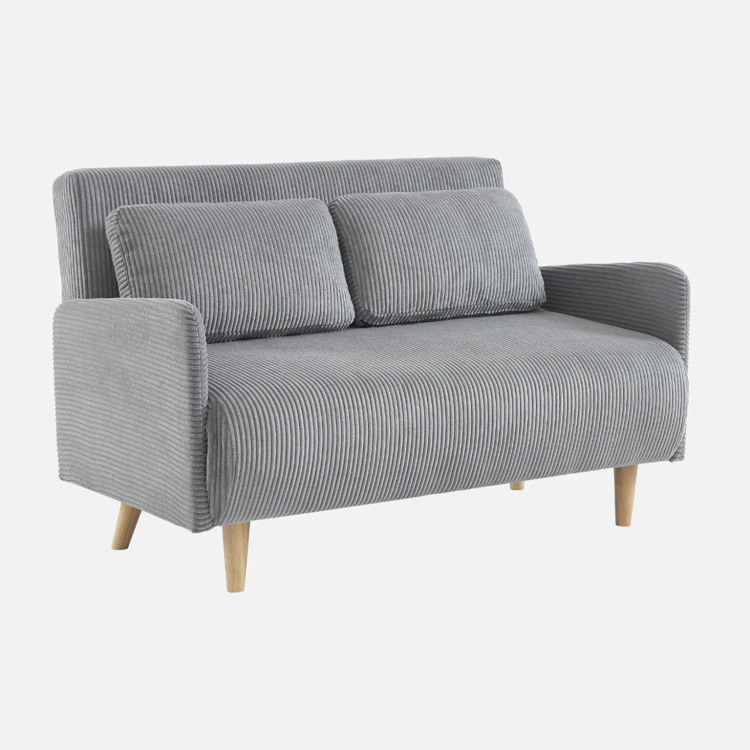 2-Sitzer-Sofa mit Cordbezug und Holzfüßen