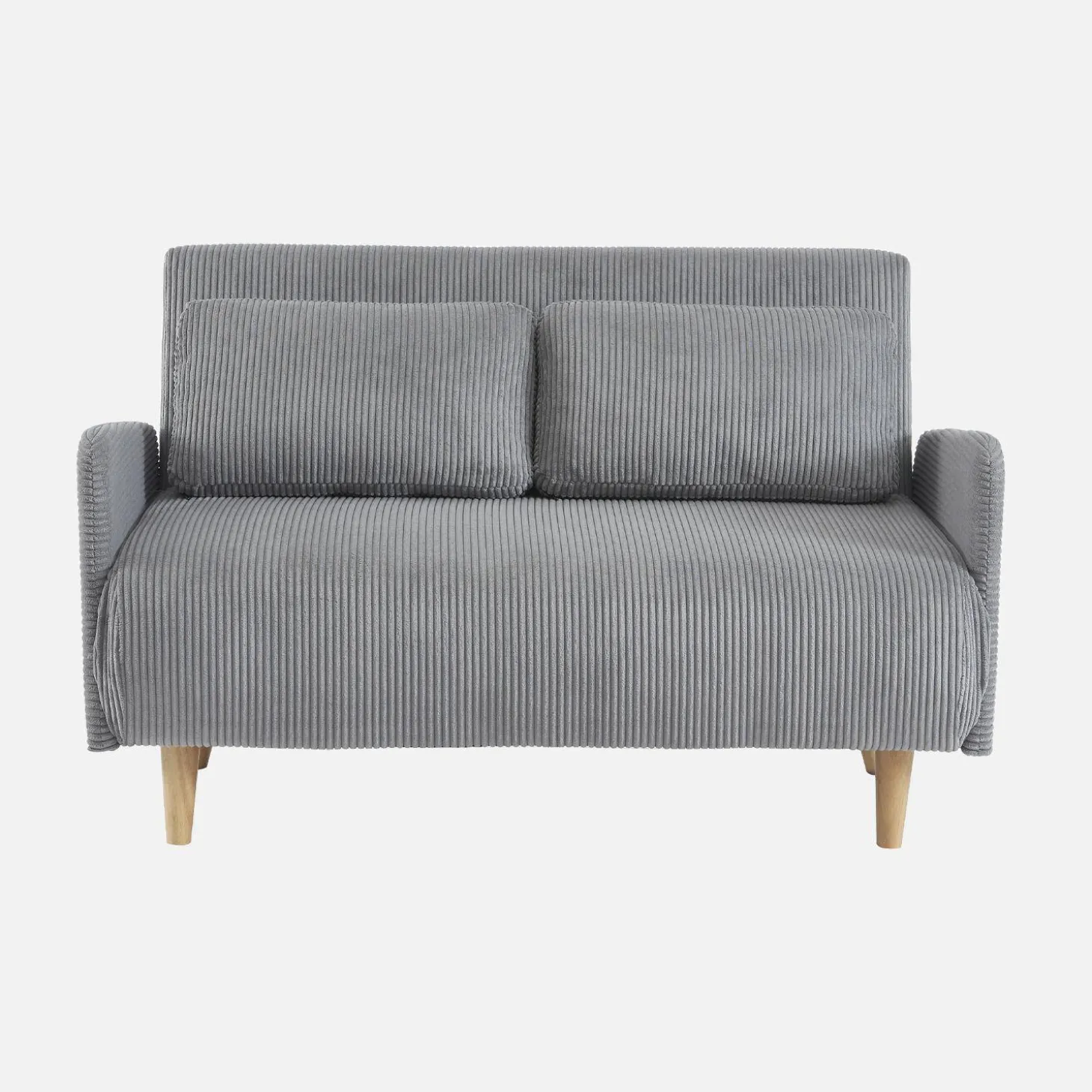 2-Sitzer-Sofa mit Cordbezug und Holzfüßen