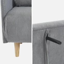 2-Sitzer-Sofa mit Cordbezug und Holzfüßen