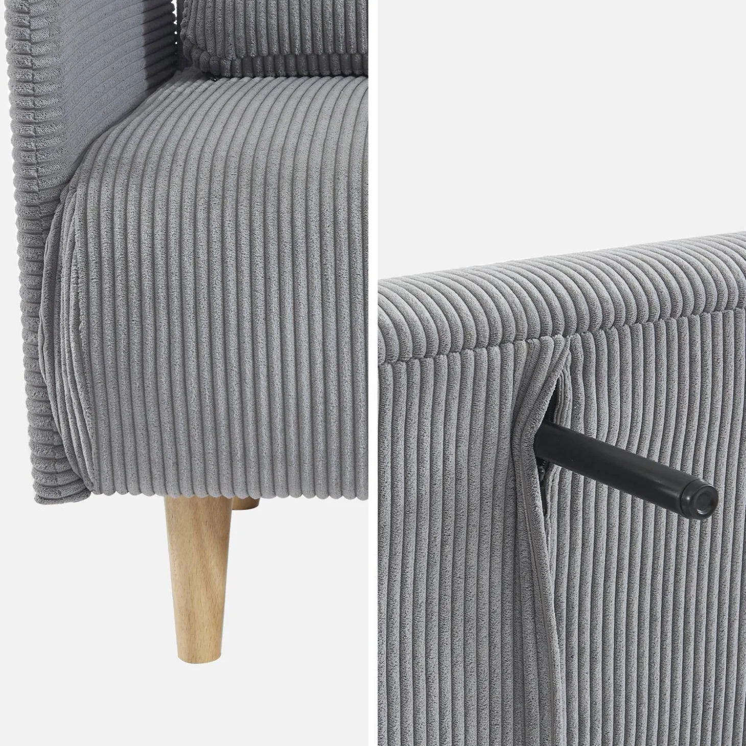 2-Sitzer-Sofa mit Cordbezug und Holzfüßen