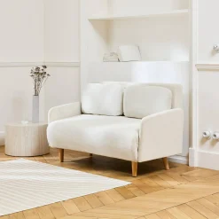 2-Sitzer-Sofa mit Cordbezug und Holzfüßen