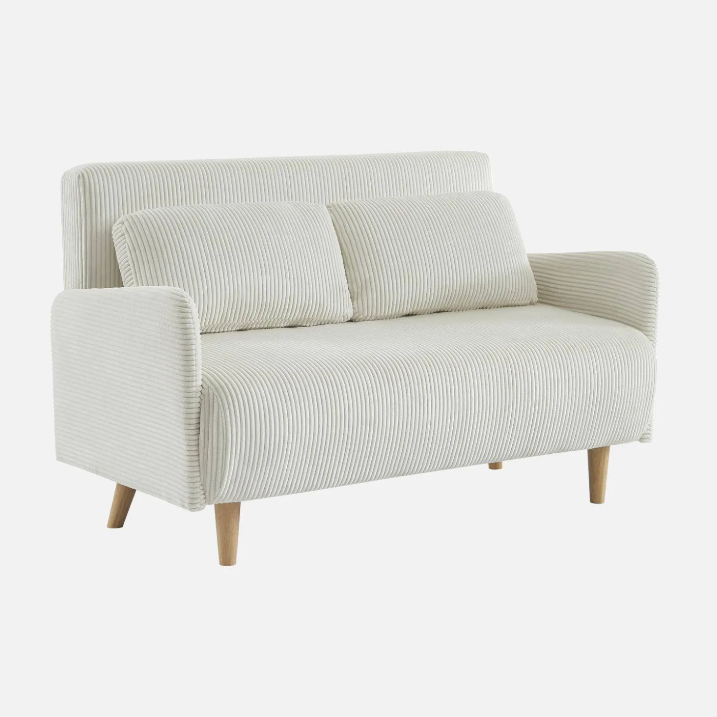 2-Sitzer-Sofa mit Cordbezug und Holzfüßen