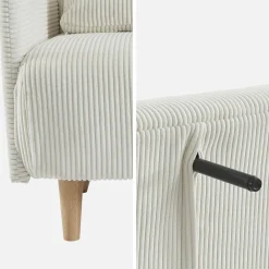 2-Sitzer-Sofa mit Cordbezug und Holzfüßen