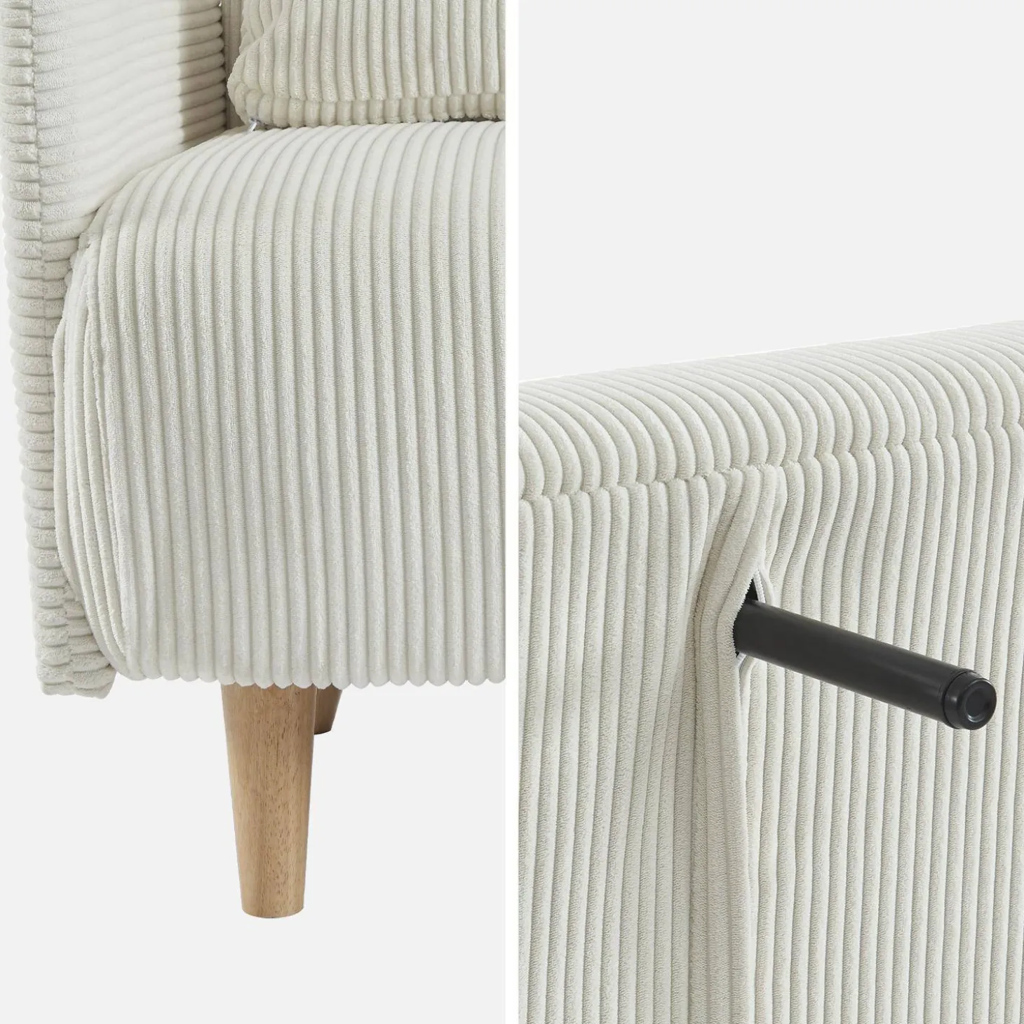 2-Sitzer-Sofa mit Cordbezug und Holzfüßen