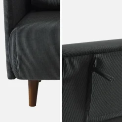 2-Sitzer-Sofa mit Cordbezug und Holzfüßen