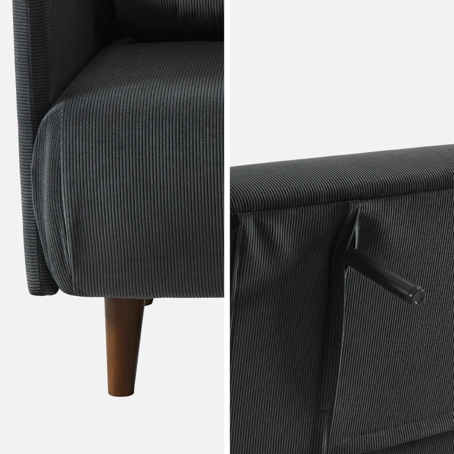 2-Sitzer-Sofa mit Cordbezug und Holzfüßen