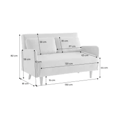 2-Sitzer-Sofa mit Cordbezug und Holzfüßen