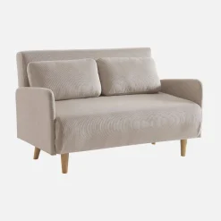 2-Sitzer-Sofa mit Cordbezug und Holzfüßen