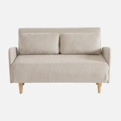 2-Sitzer-Sofa mit Cordbezug und Holzfüßen