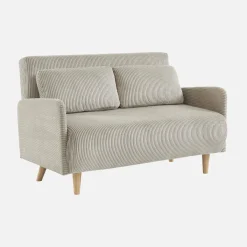 2-Sitzer-Sofa mit Cordbezug und Holzfüßen