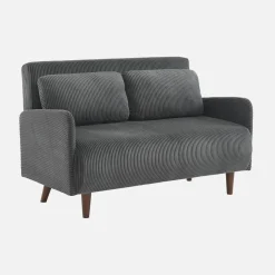 2-Sitzer-Sofa mit Cordbezug und Holzfüßen