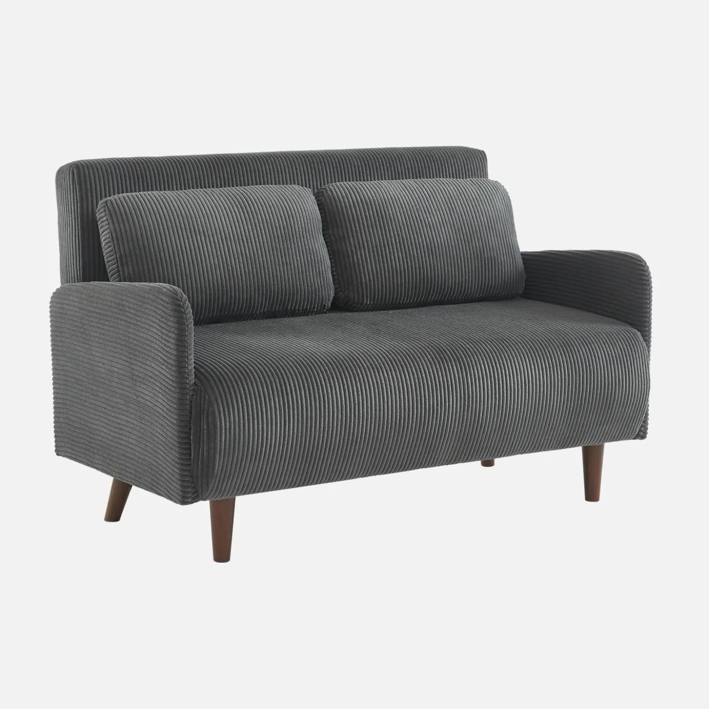 2-Sitzer-Sofa mit Cordbezug und Holzfüßen