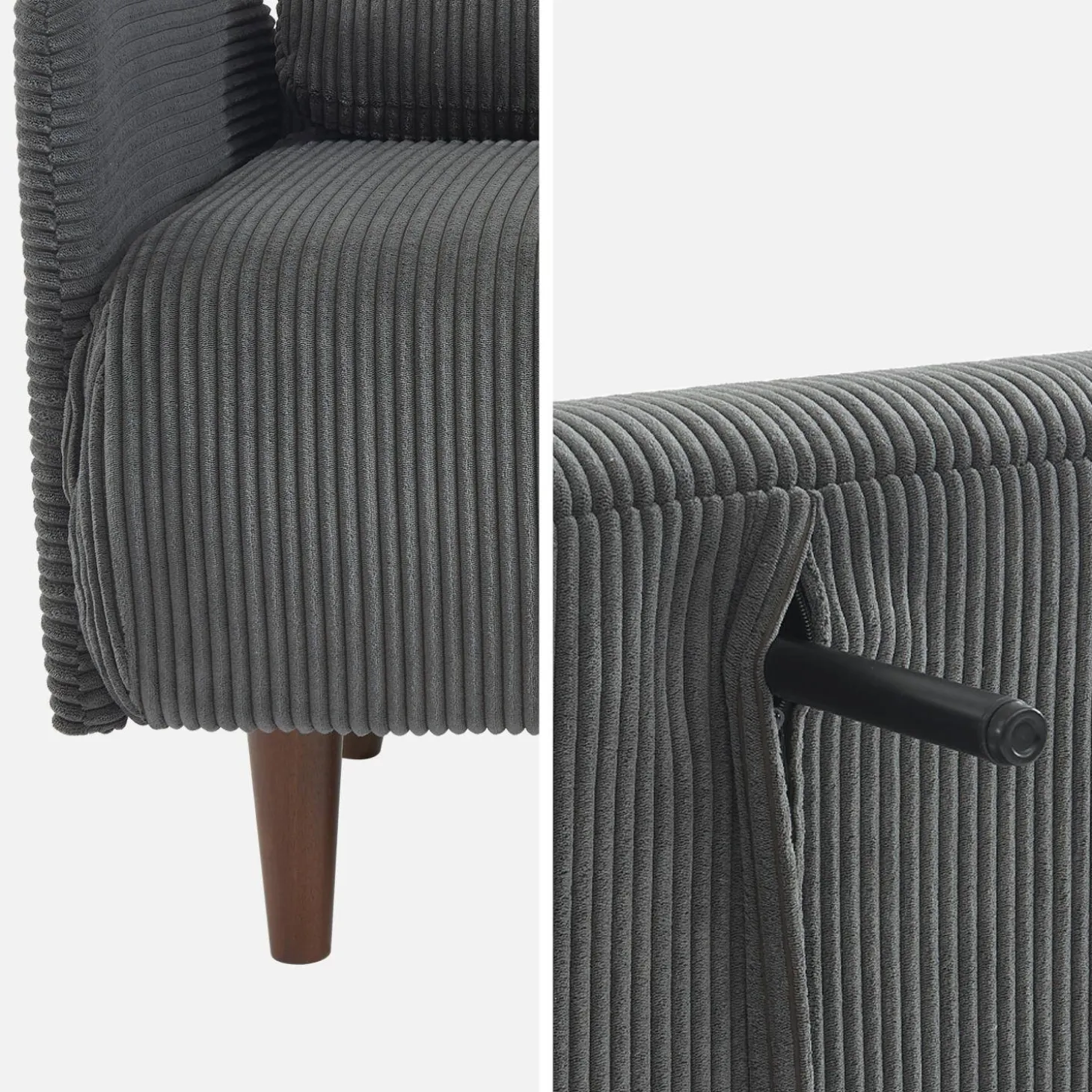 2-Sitzer-Sofa mit Cordbezug und Holzfüßen
