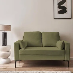 2-Sitzer-Sofa, mit Cordbezug und Metallfüßen