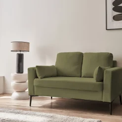 2-Sitzer-Sofa, mit Cordbezug und Metallfüßen