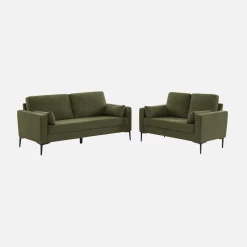 2-Sitzer-Sofa, mit Cordbezug und Metallfüßen