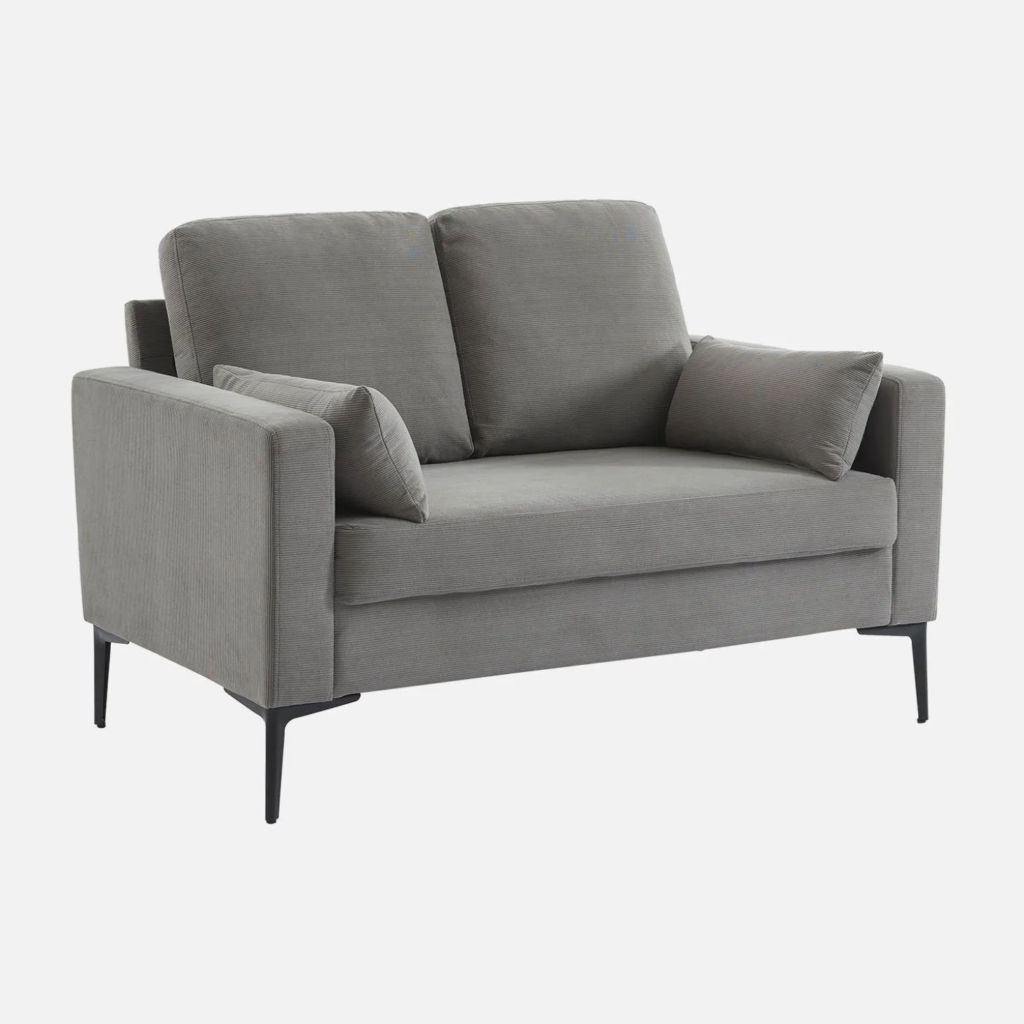 2-Sitzer-Sofa, mit Cordbezug und Metallfüßen